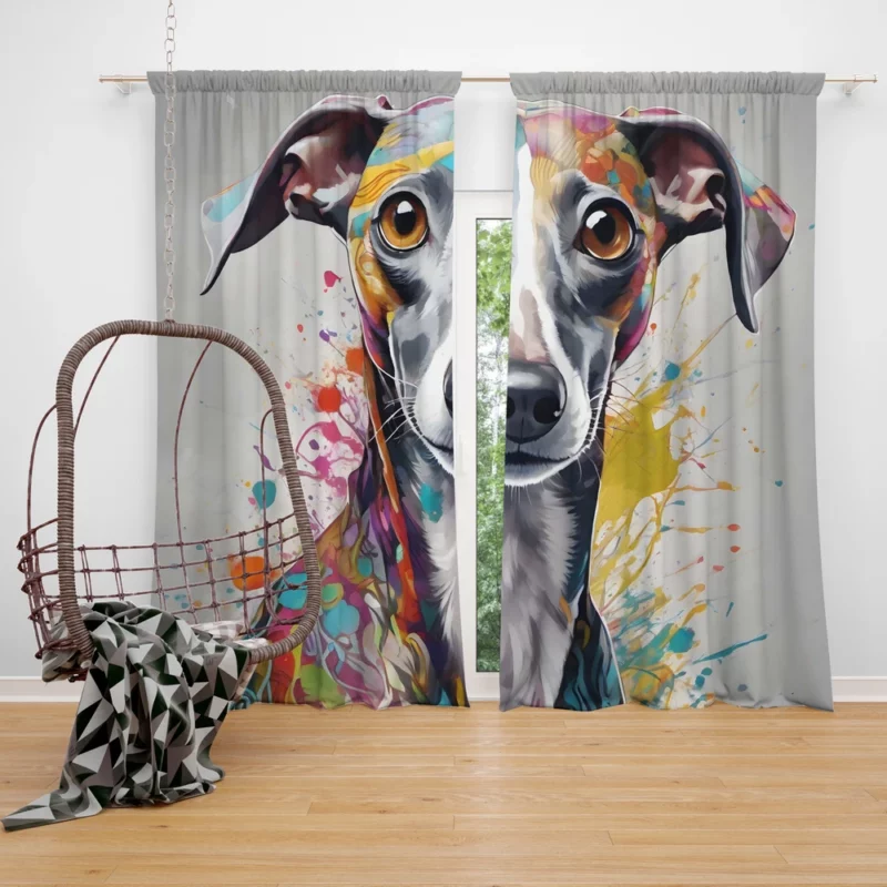 Italian Greyhound Delight Teen Joyful Surprise Curtain