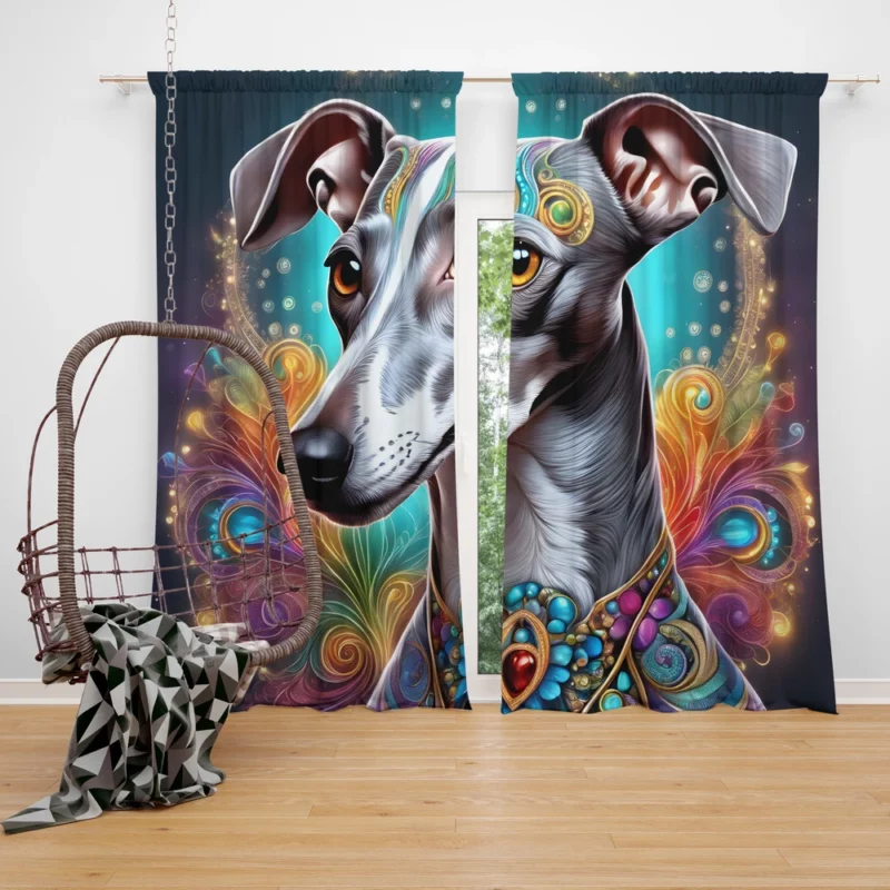 Italian Greyhound Playful Charm Teen Dog Joy Curtain