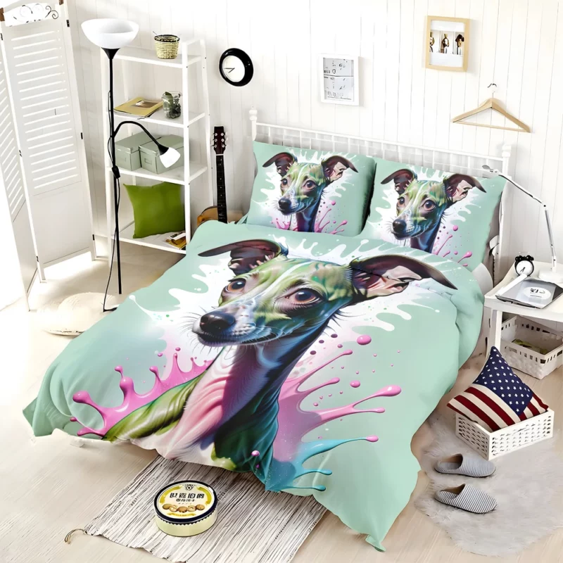 Italian Greyhound Pup Teen Birthday Surprise Bedding Set