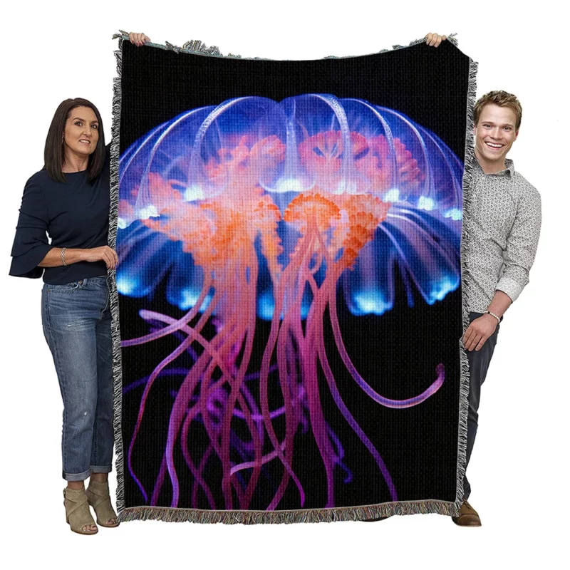 Jellyfish Aquatic Dance Woven Blanket