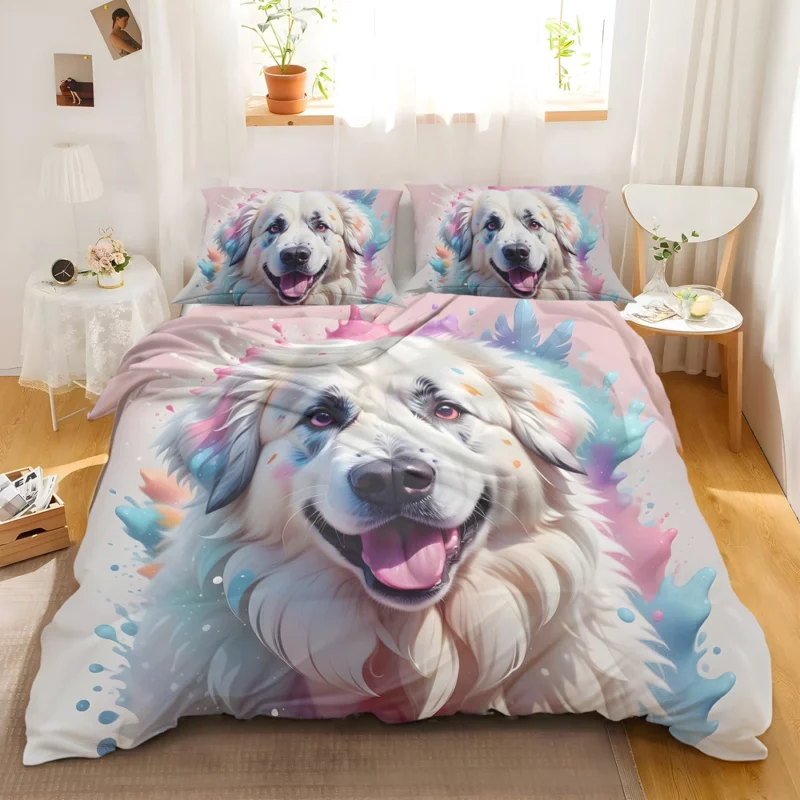 Joyful Surprise Great Pyrenees Gift Bedding Set 2