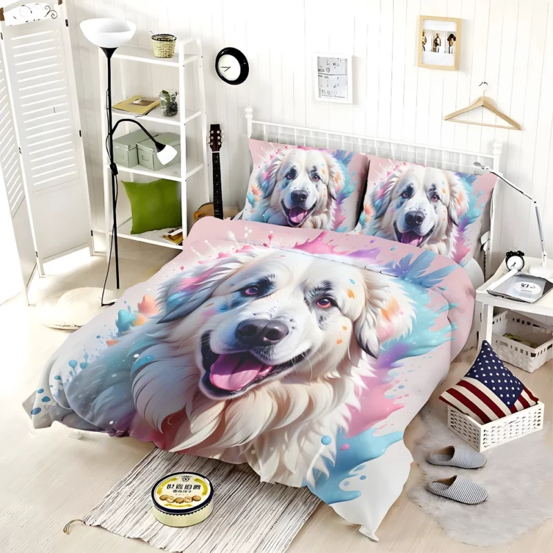 Joyful Surprise Great Pyrenees Gift Bedding Set