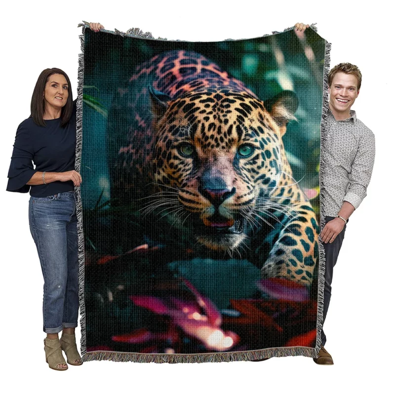 Jungle Racing Jaguar Woven Blanket