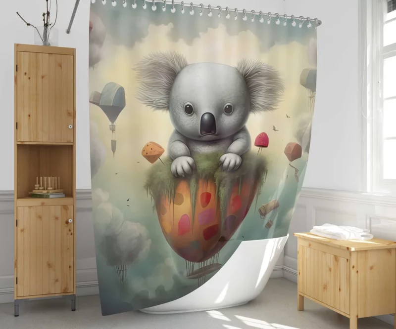 Koala Children Book Illustration Shower Curtain 1