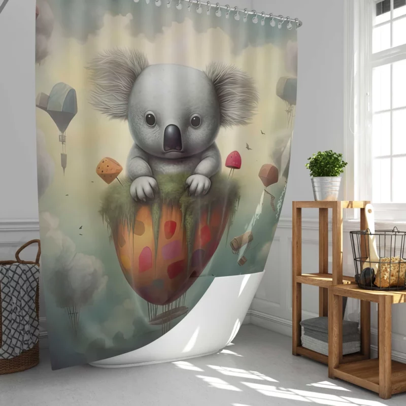 Koala Children Book Illustration Shower Curtain