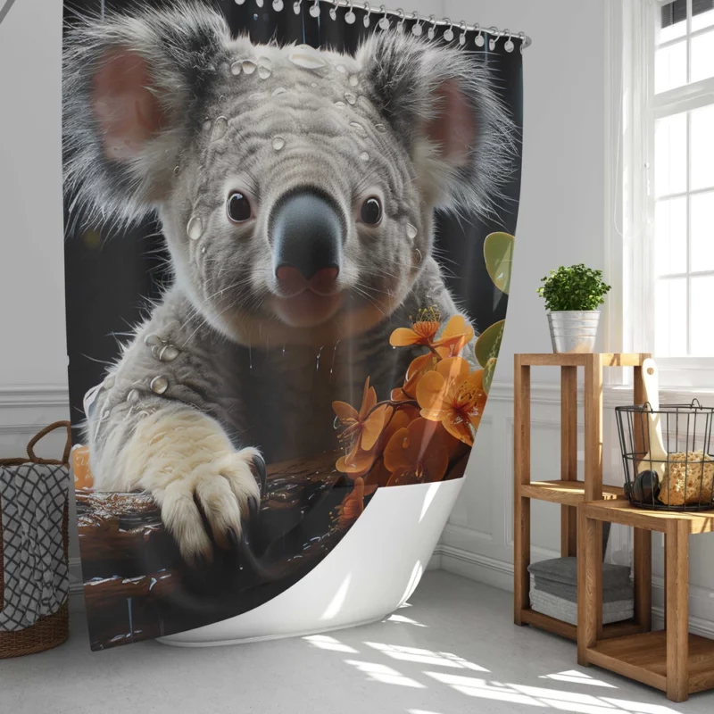 Koala Sitting on Branch Shower Curtain