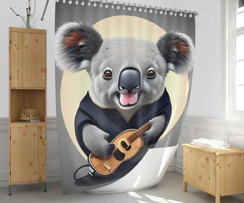 Koala Vector Illustration Shower Curtain 1