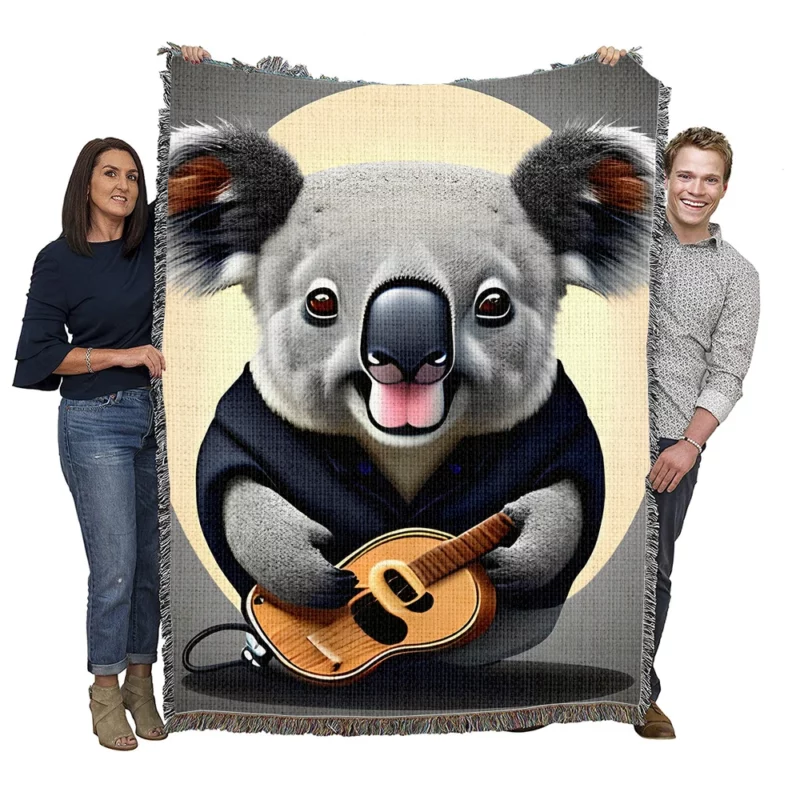 Koala Vector Illustration Woven Blanket