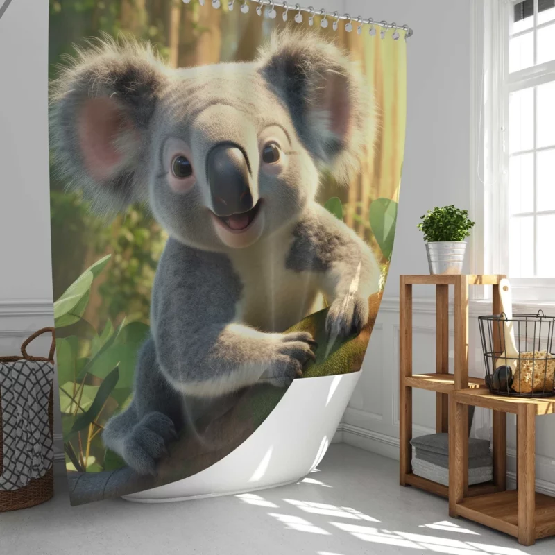 Koala in Eucalyptus Forest Shower Curtain