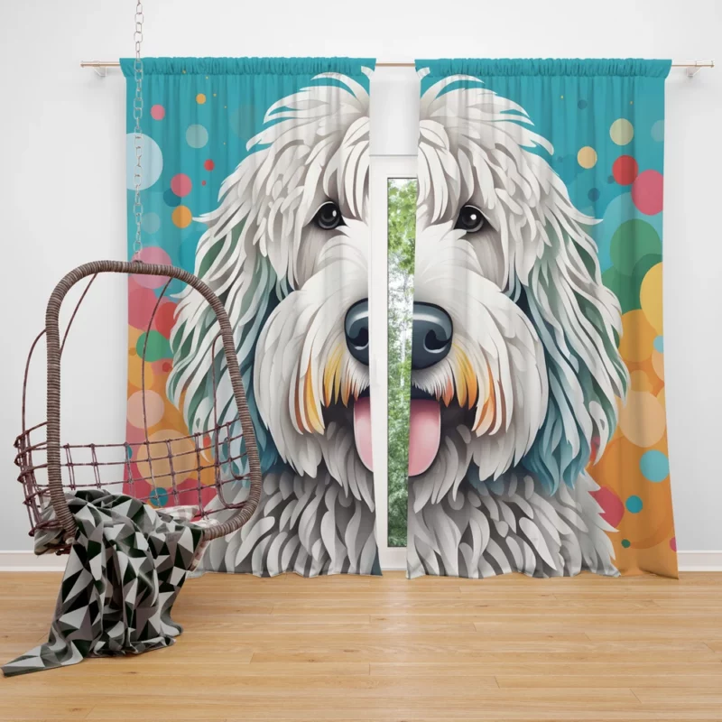 Komondor Charm Teen Dog Gift Curtain