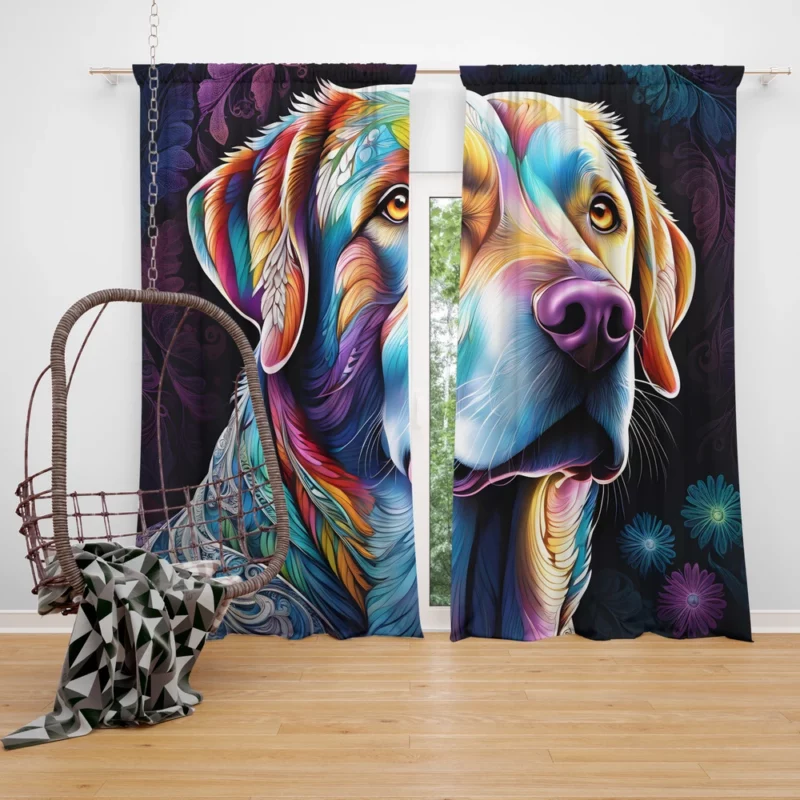 Labrador Retriever Dog Delight Teen Joyful Surprise Curtain