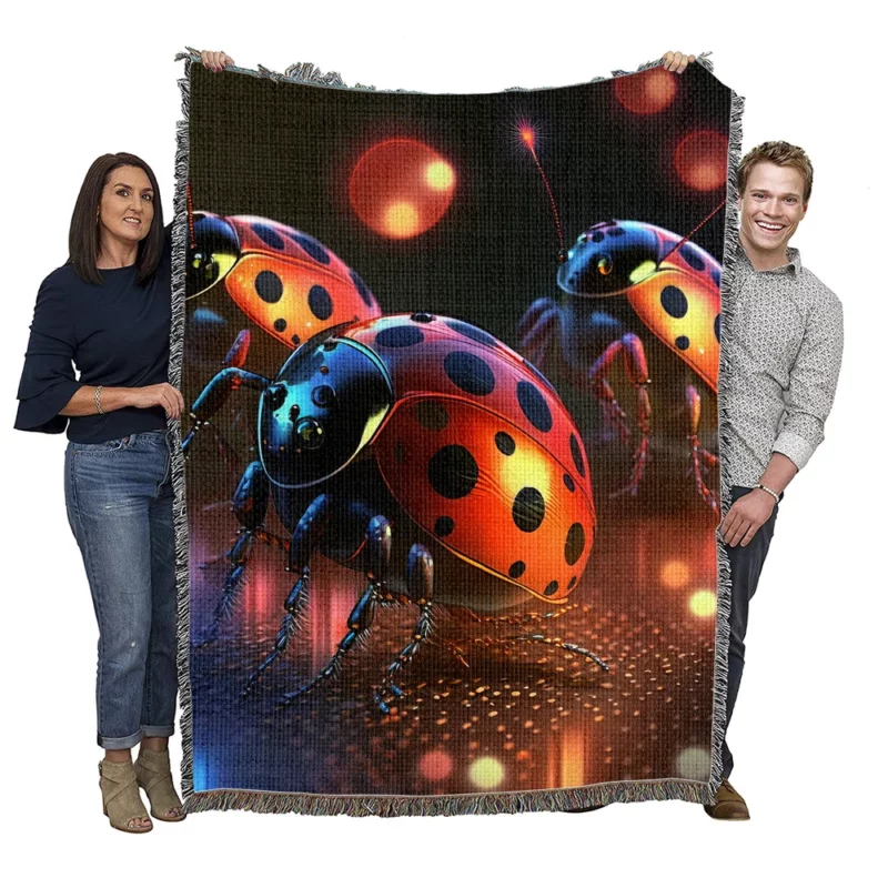 Ladybugs Disco Party Woven Blanket