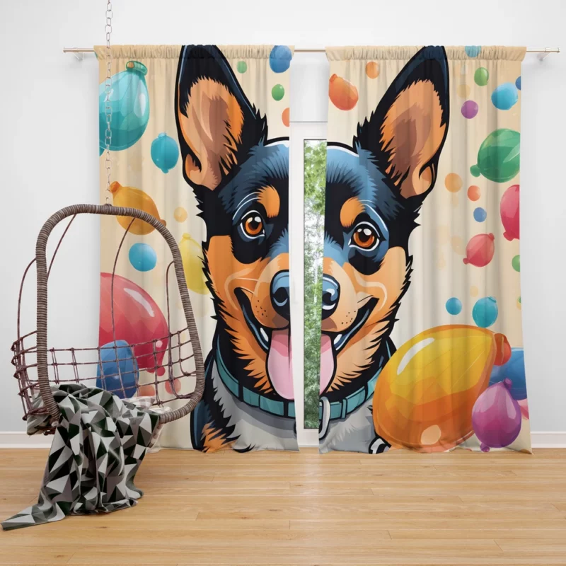 Lancashire Heeler Pup Teen Birthday Surprise Curtain