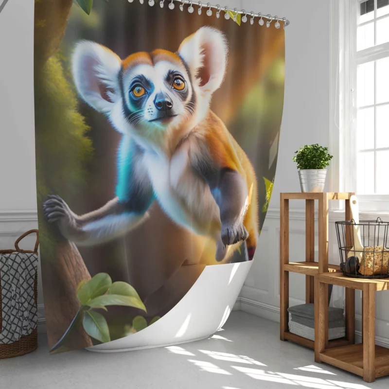 Leaping Lemurs in the Rainforest Shower Curtain