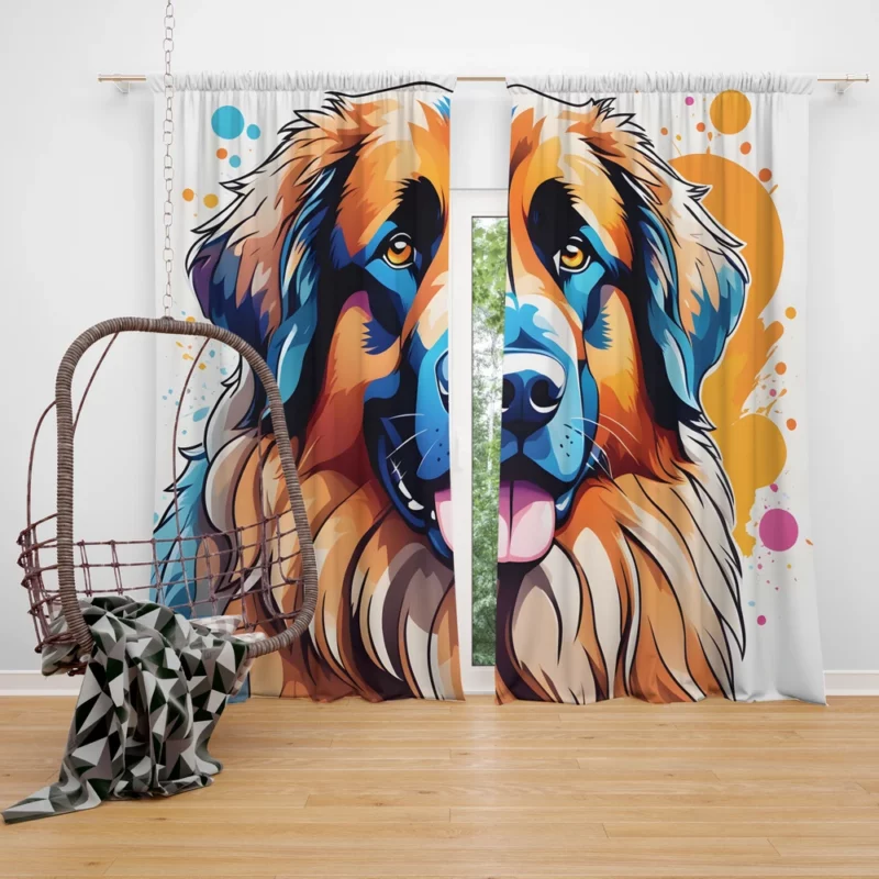 Leonberger Charm Teen Dog Gift Curtain