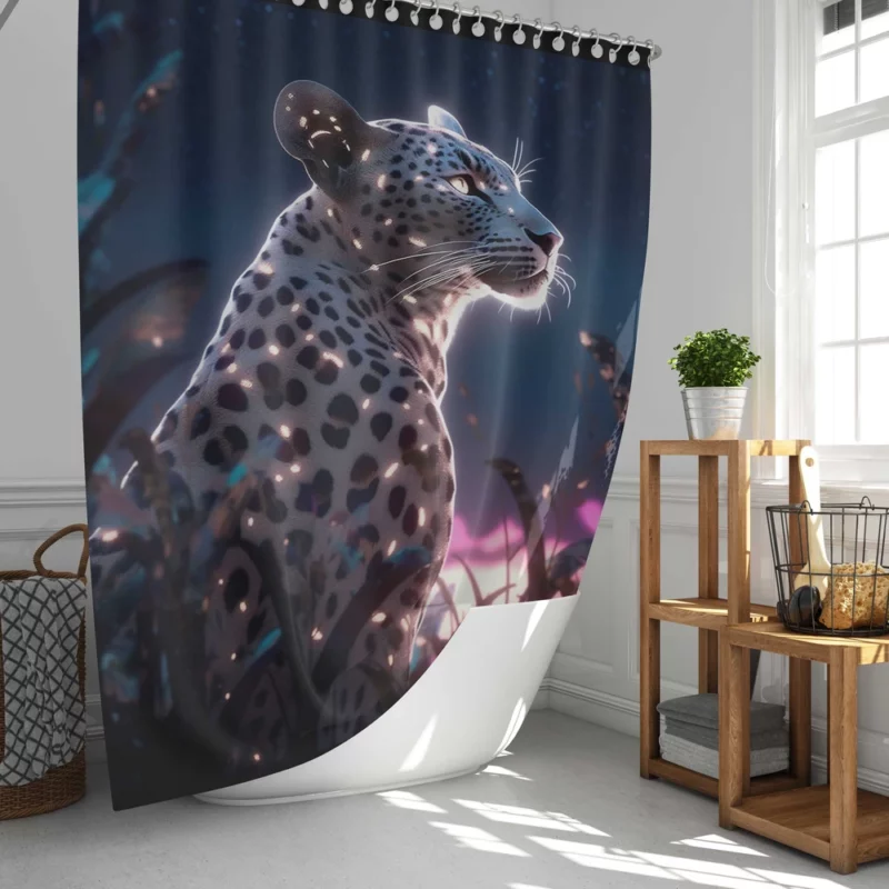 Leopard Lounging in Grass Shower Curtain