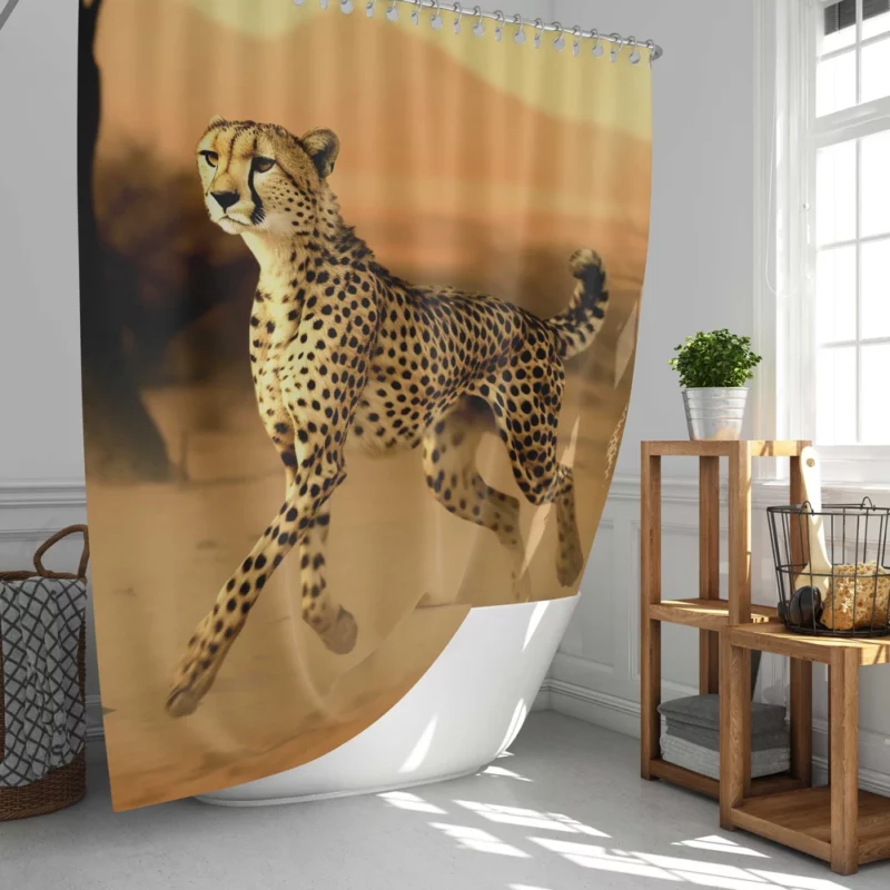 Leopard Running Through Forest Shower Curtain