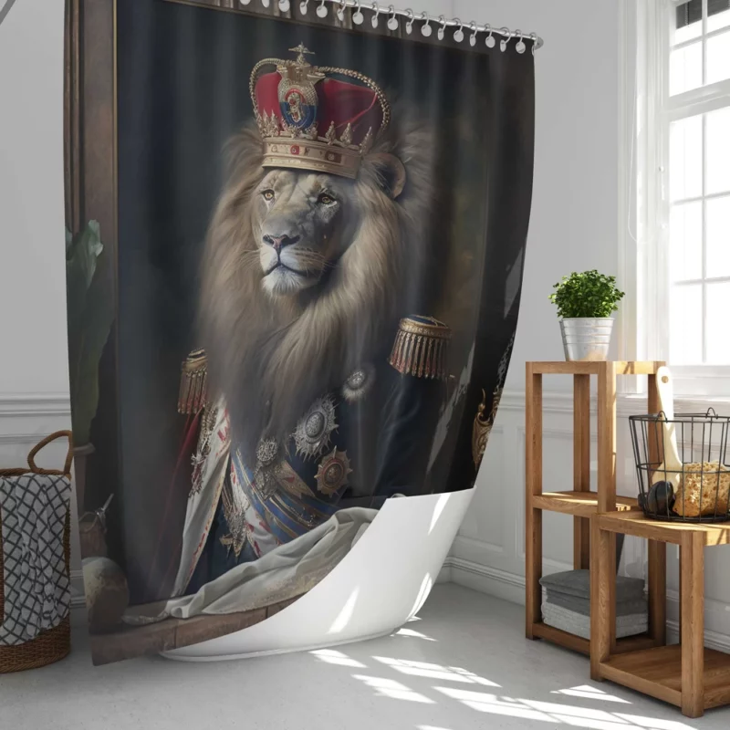 Lion Portrait Artwork Shower Curtain