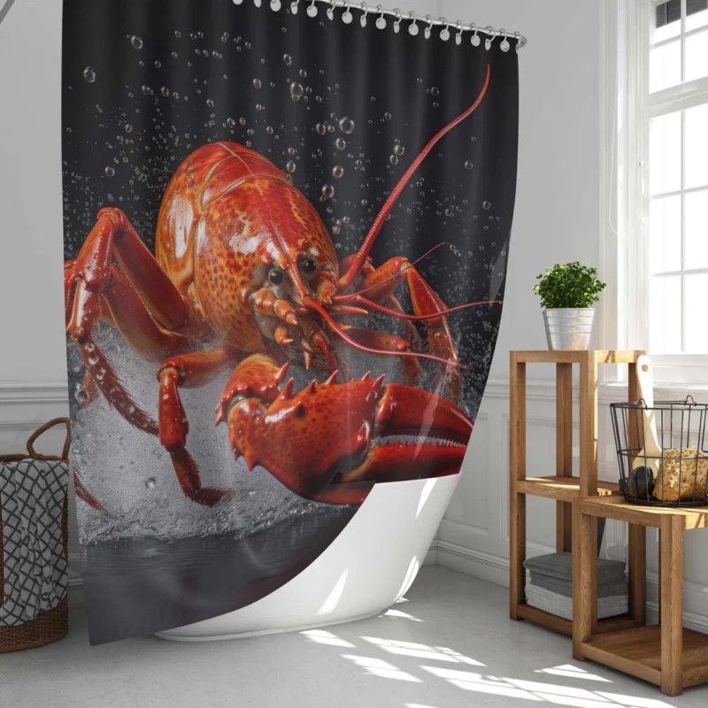 Lobster Illustration Shower Curtain