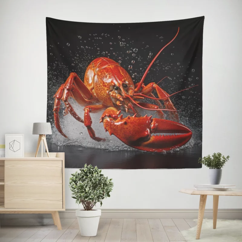 Lobster Illustration Wall Tapestry