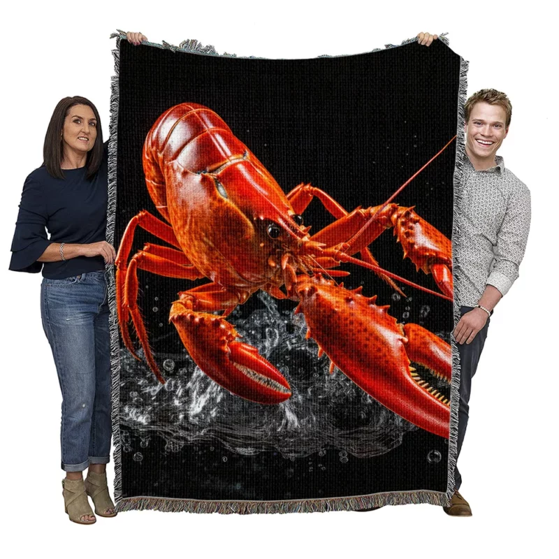 Lobster Photography Woven Blanket