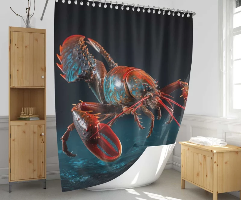 Lobster Vibrant Art Shower Curtain 1