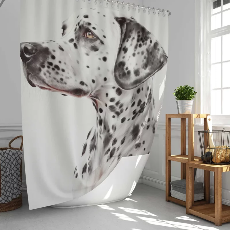 Lovely Dalmatian Dog Portrait Shower Curtain