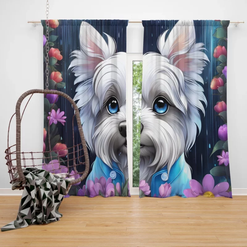 Lowchen Charm Teen Dog Gift Curtain