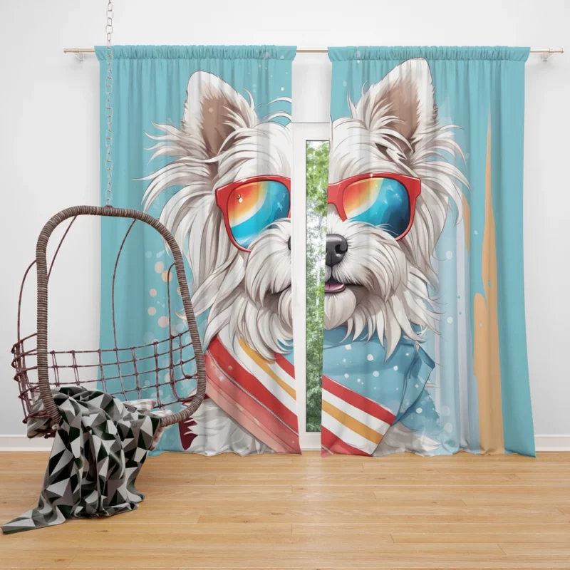 Lowchen Dog Delight Teen Joyful Surprise Curtain