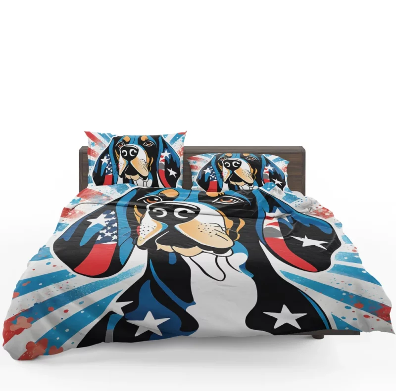 Loyal Black and Tan Coonhound Dog Companion Bedding Set 1