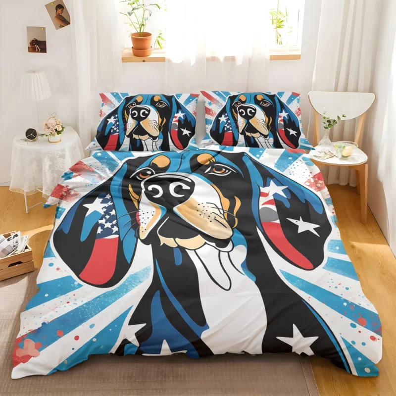 Loyal Black and Tan Coonhound Dog Companion Bedding Set 2