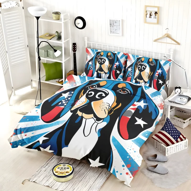 Loyal Black and Tan Coonhound Dog Companion Bedding Set