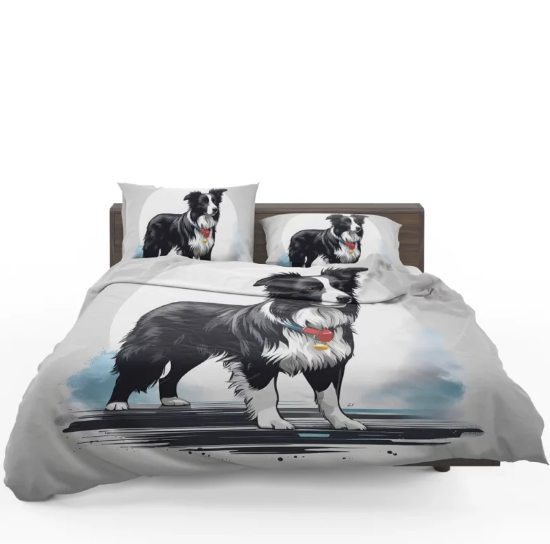 Loyal Border Collie Dog Guardian Bedding Set 1