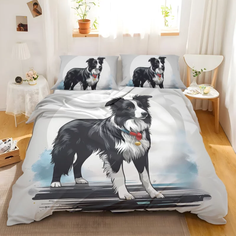 Loyal Border Collie Dog Guardian Bedding Set 2