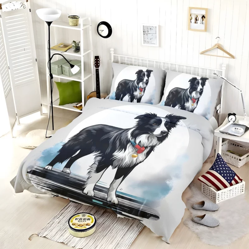 Loyal Border Collie Dog Guardian Bedding Set