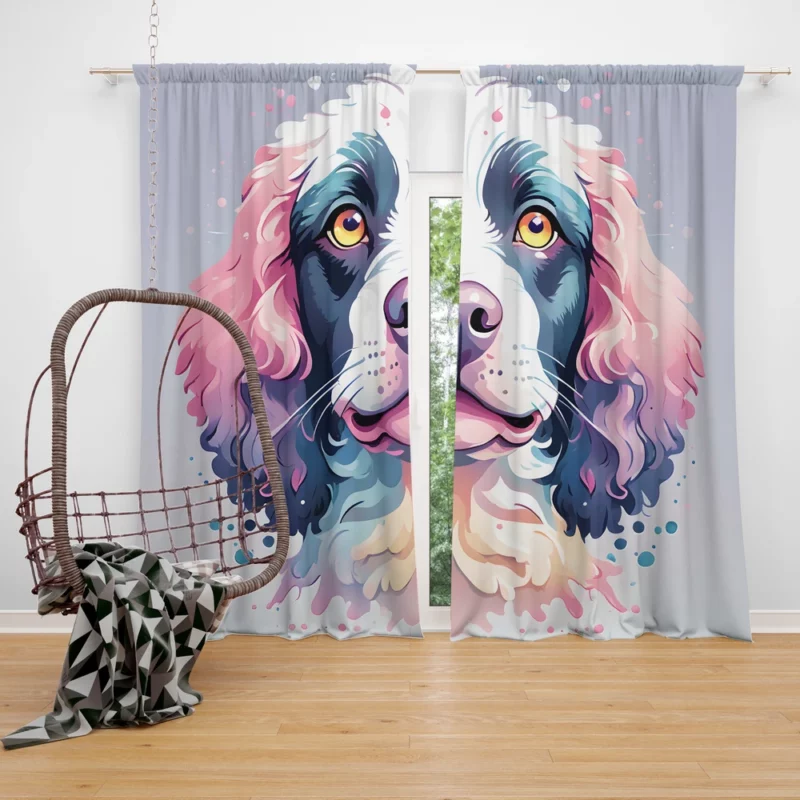 Loyal Partner American Water Spaniel Dog Curtain