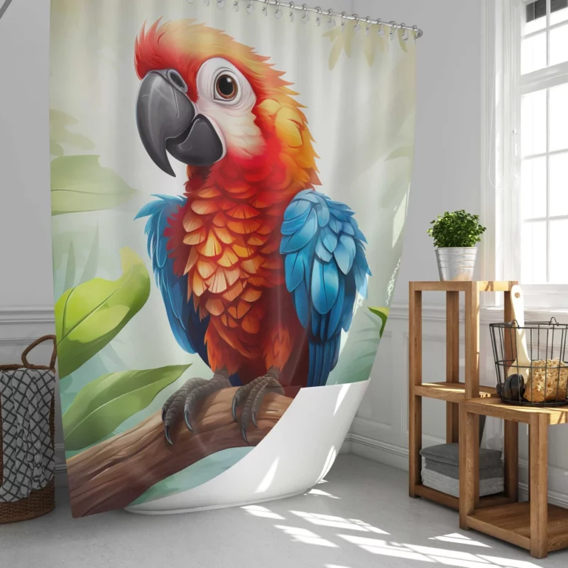 Macaw Parrot Wildlife Art Shower Curtain