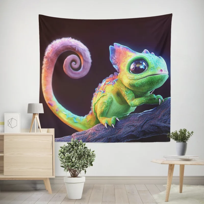 Magical Colored Lizard Wall Tapestry
