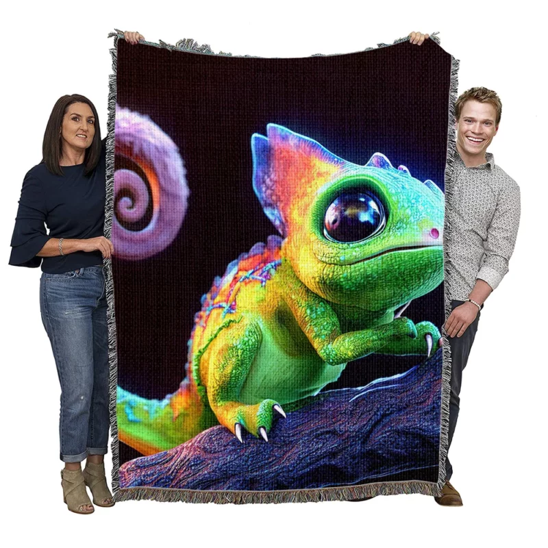 Magical Colored Lizard Woven Blanket