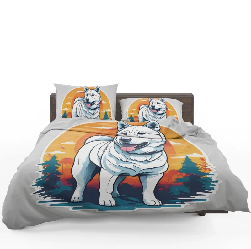 Majestic Akita Presence Dog Royalty Bedding Set 1