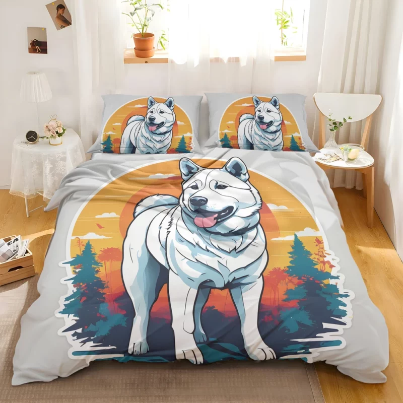 Majestic Akita Presence Dog Royalty Bedding Set 2