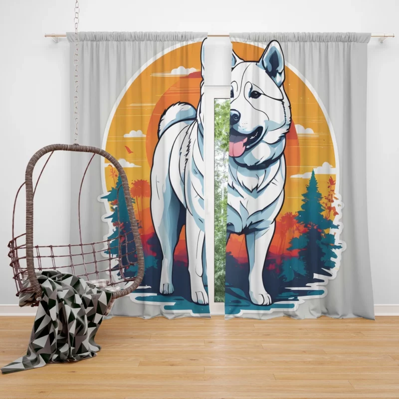 Majestic Akita Presence Dog Royalty Curtain