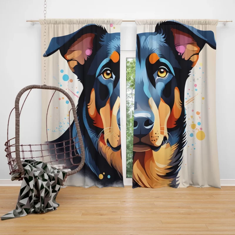 Majestic Beauceron Dog Guardian Beauty Curtain