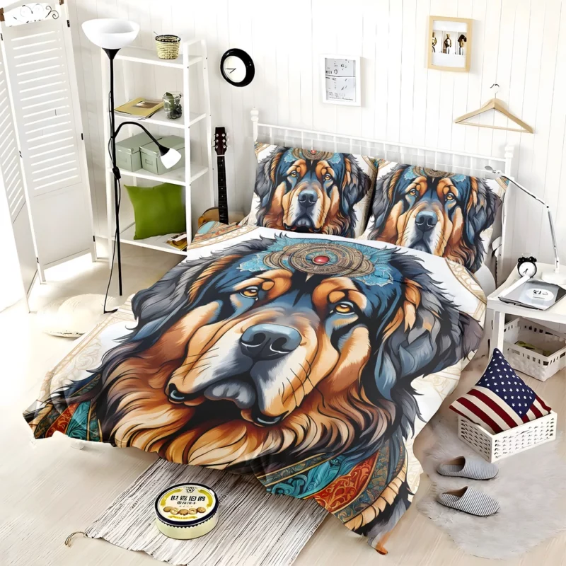 Majestic Beauty Tibetan Mastiff Dog Bedding Set