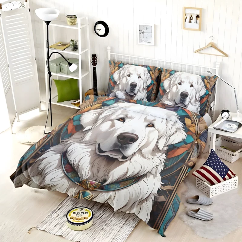 Majestic Birthday Surprise Great Pyrenees Gift Bedding Set