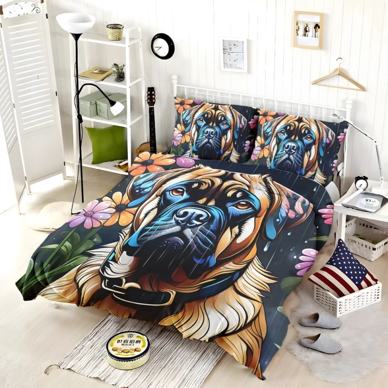 Majestic Bullmastiff Portrait Noble Dog Bedding Set