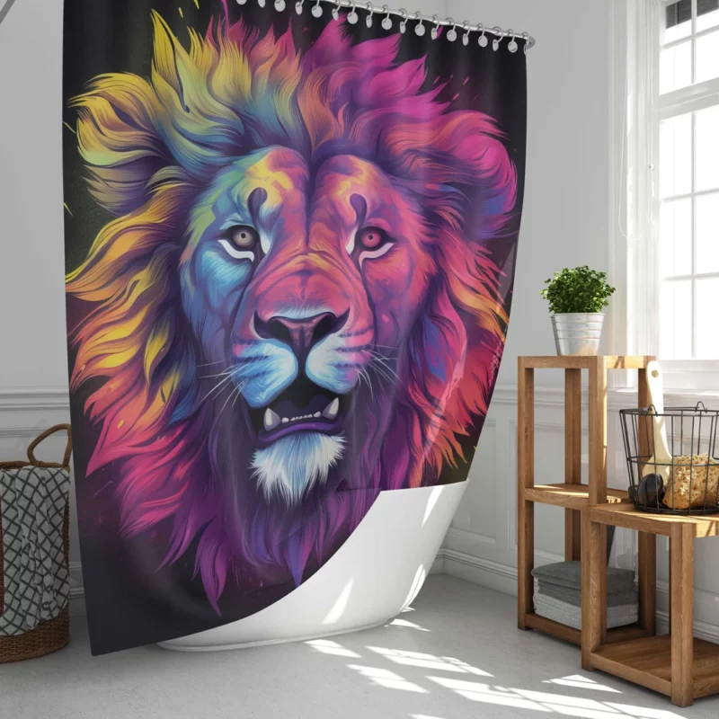 Majestic Lion Painting Shower Curtain