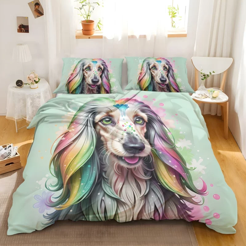 Majestic Mane Afghan Hound Dog Bedding Set 2