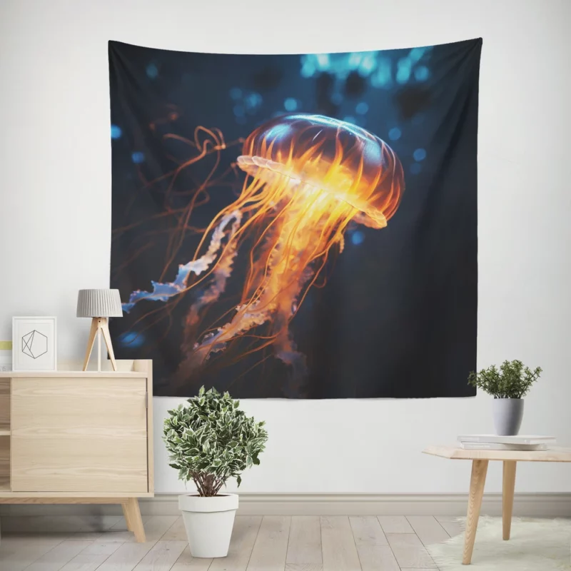 Majestic Ocean Jellyfish SEA Wall Tapestry