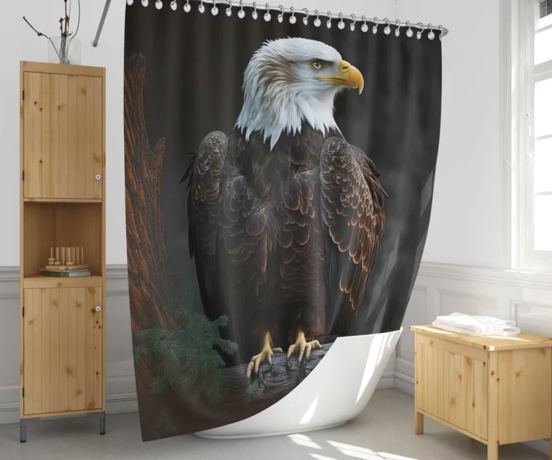 Majestic Soaring Eagle Art Shower Curtain 1